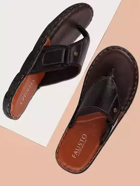 Men Brown Casual Slip-On Slippers