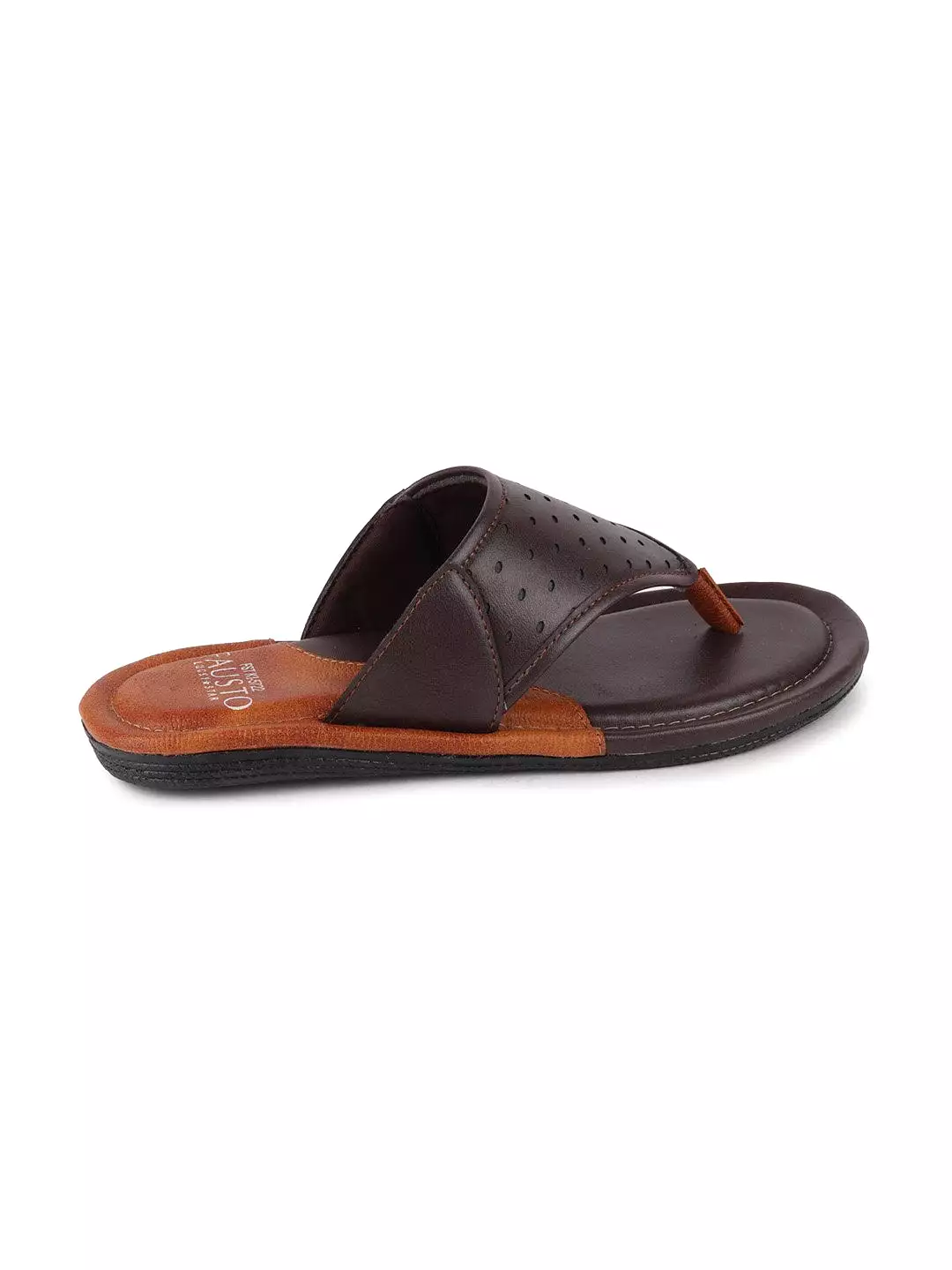 Men Brown Casual Slip-On Slippers