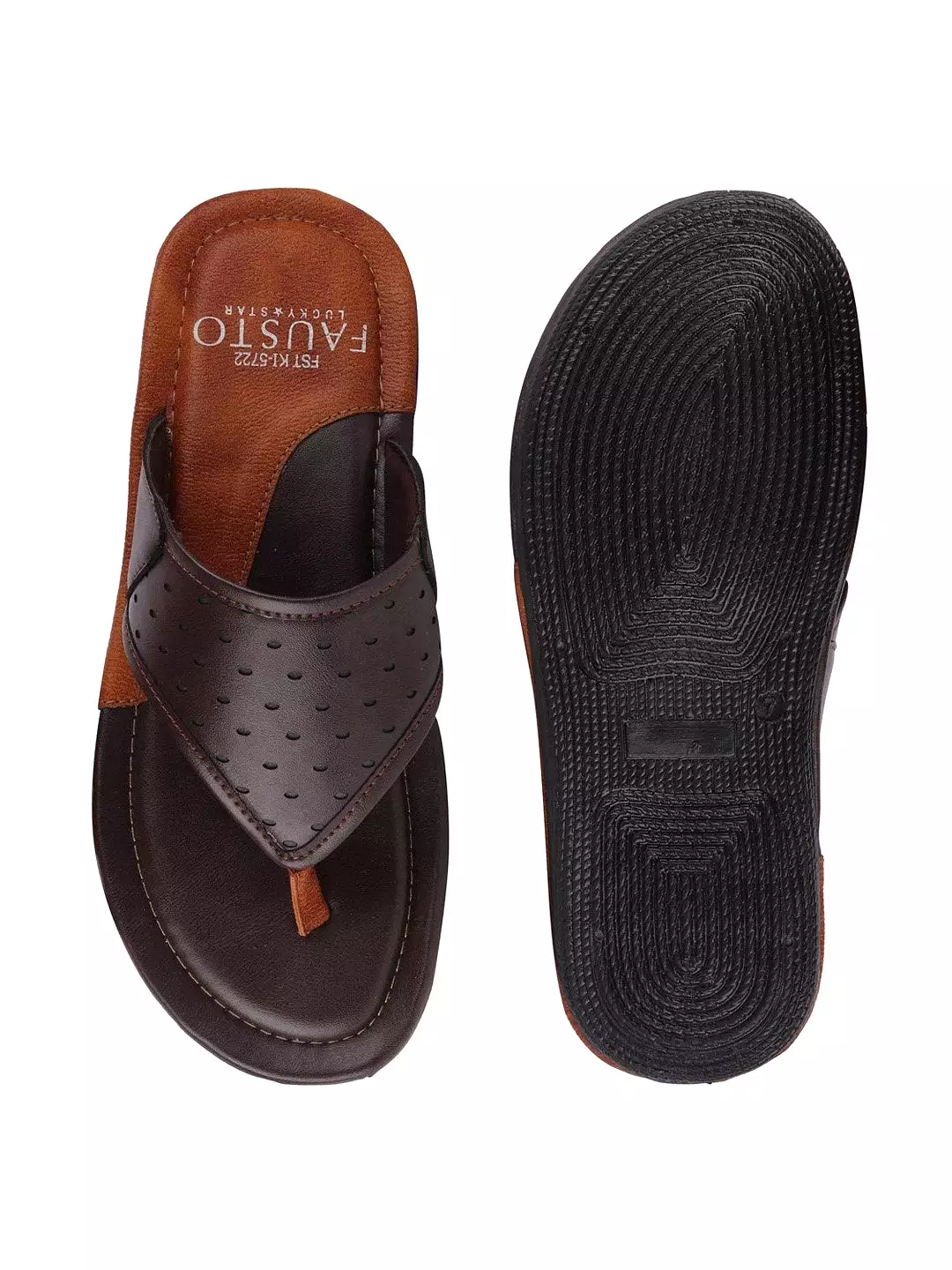 Men Brown Casual Slip-On Slippers