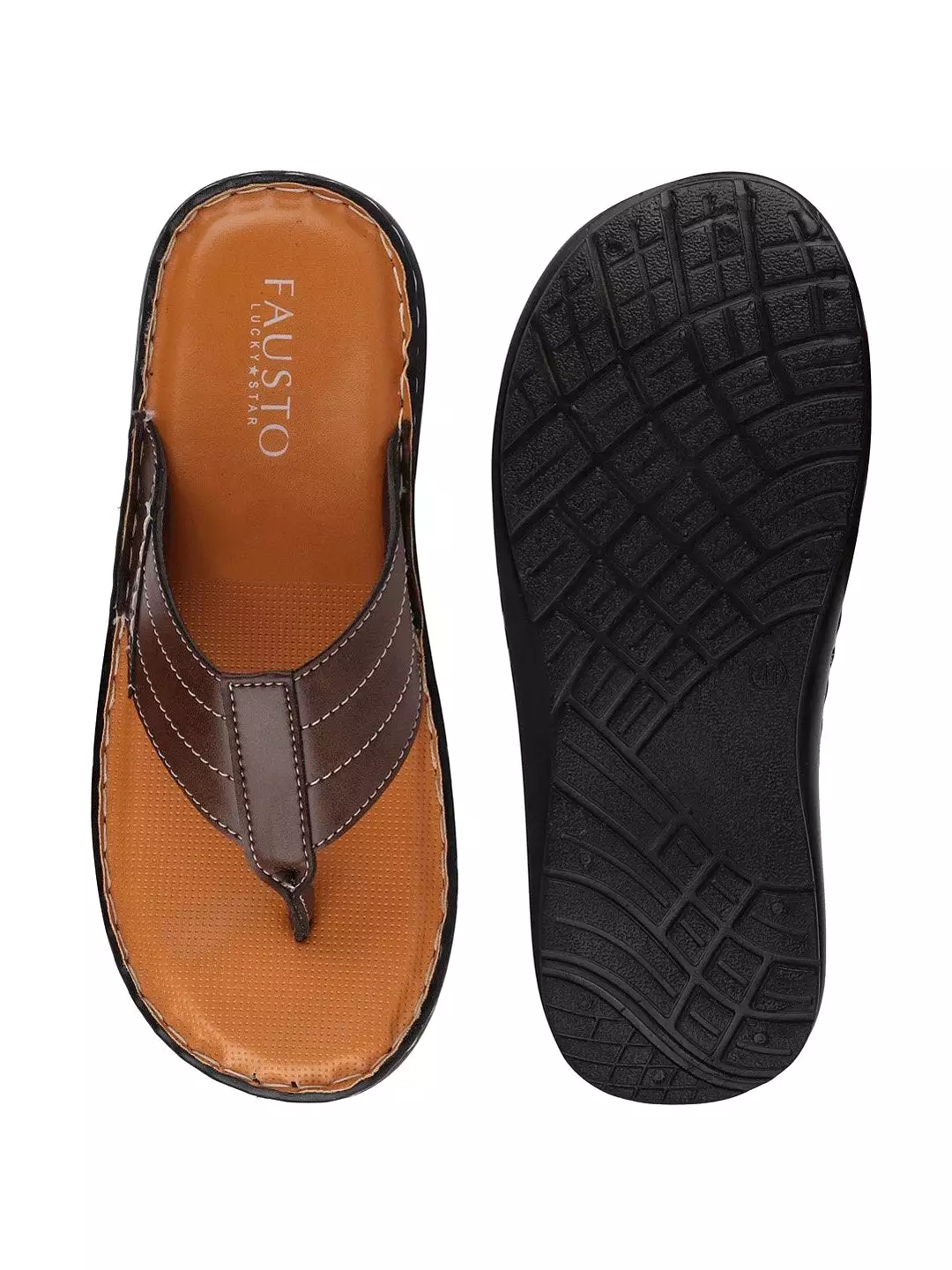 Men Brown Casual Slip-On Slippers