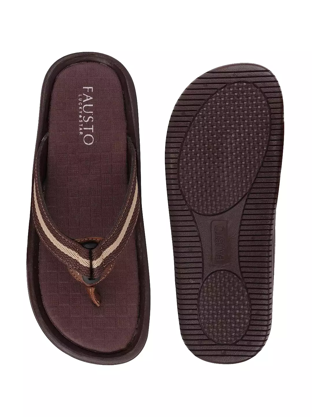 Men Brown Casual Slip-On Slippers