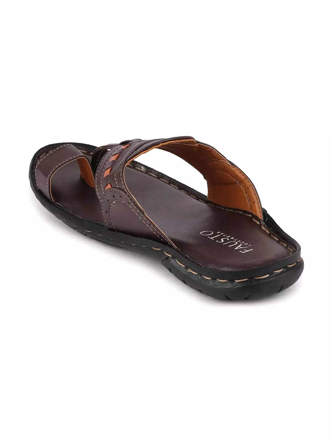 Men Brown Formal Slip-On Slippers