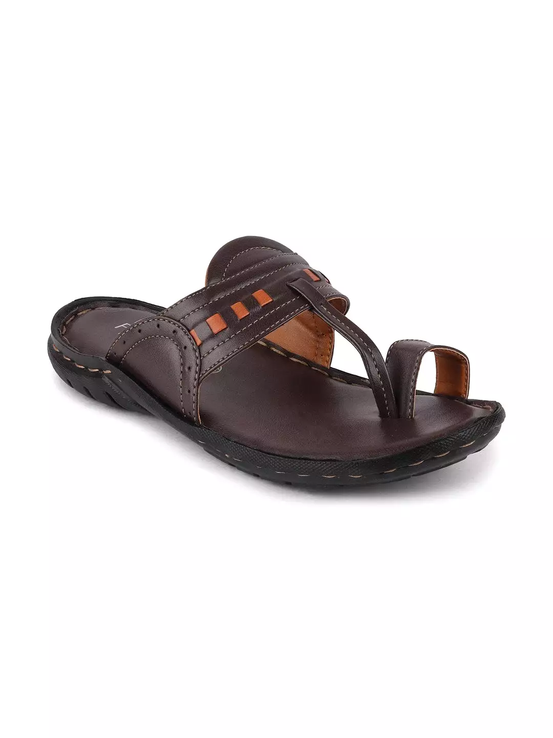 Men Brown Formal Slip-On Slippers