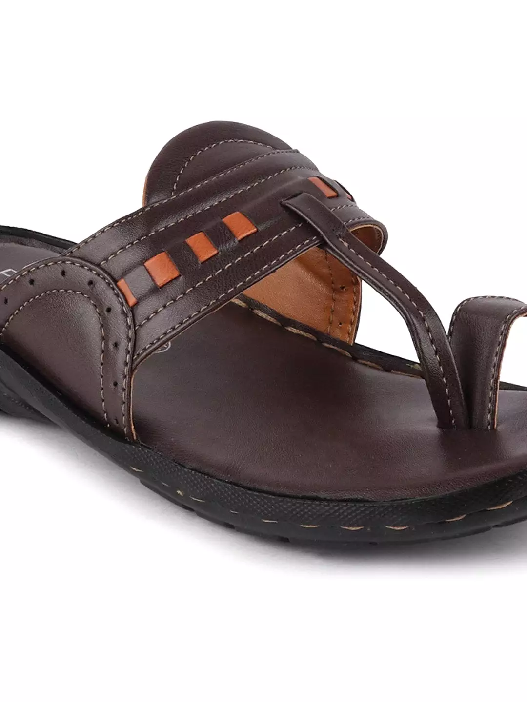 Men Brown Formal Slip-On Slippers