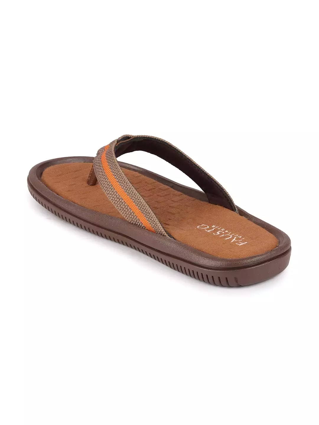 Men Camel/Orange Casual Slip-On Slippers