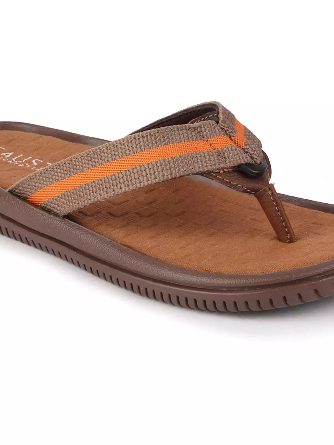 Men Camel/Orange Casual Slip-On Slippers