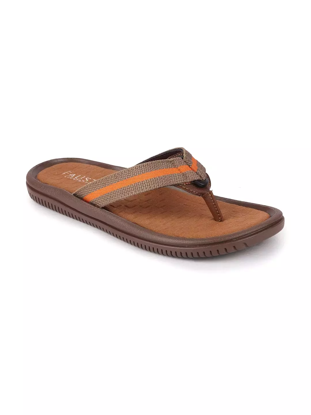 Men Camel/Orange Casual Slip-On Slippers