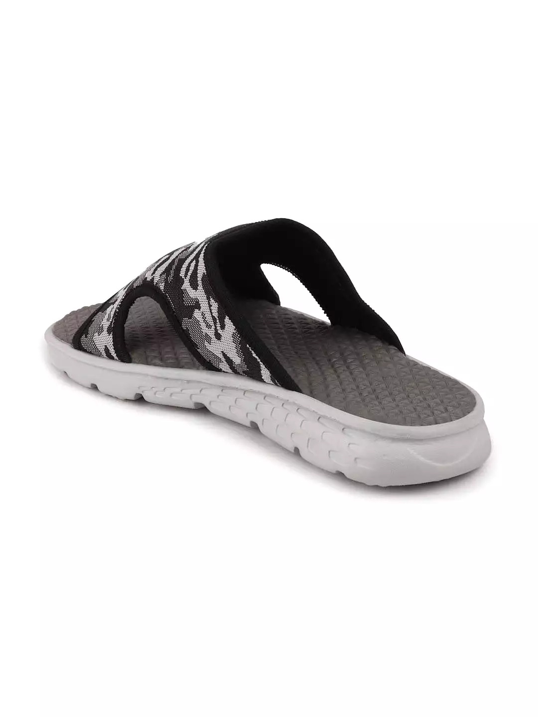 Men Grey Casual Slip-On Army Print Slider Flip-Flops