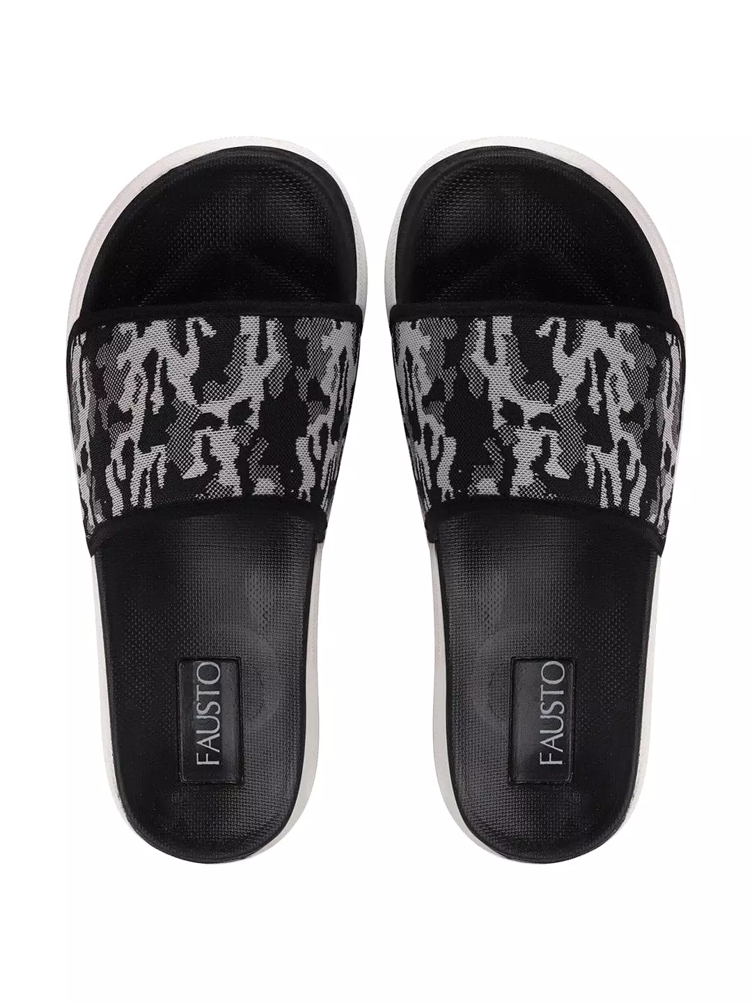 Men Grey Casual Slip-On Printed Slider Flip-Flops