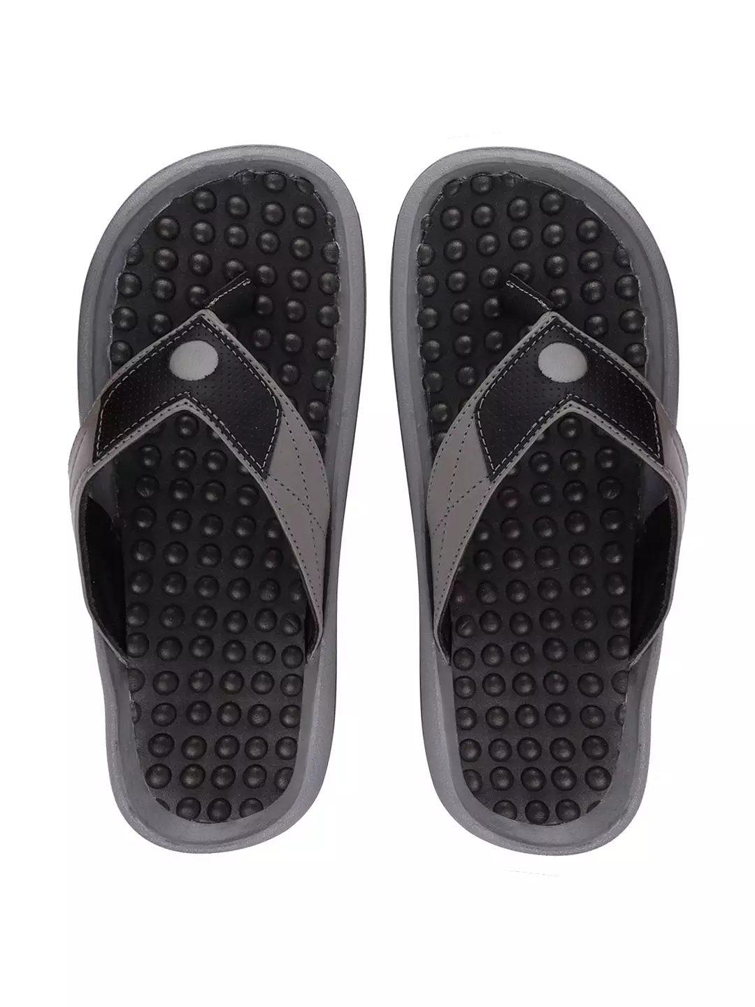 Men Grey/Black Casual Slip-On Slippers