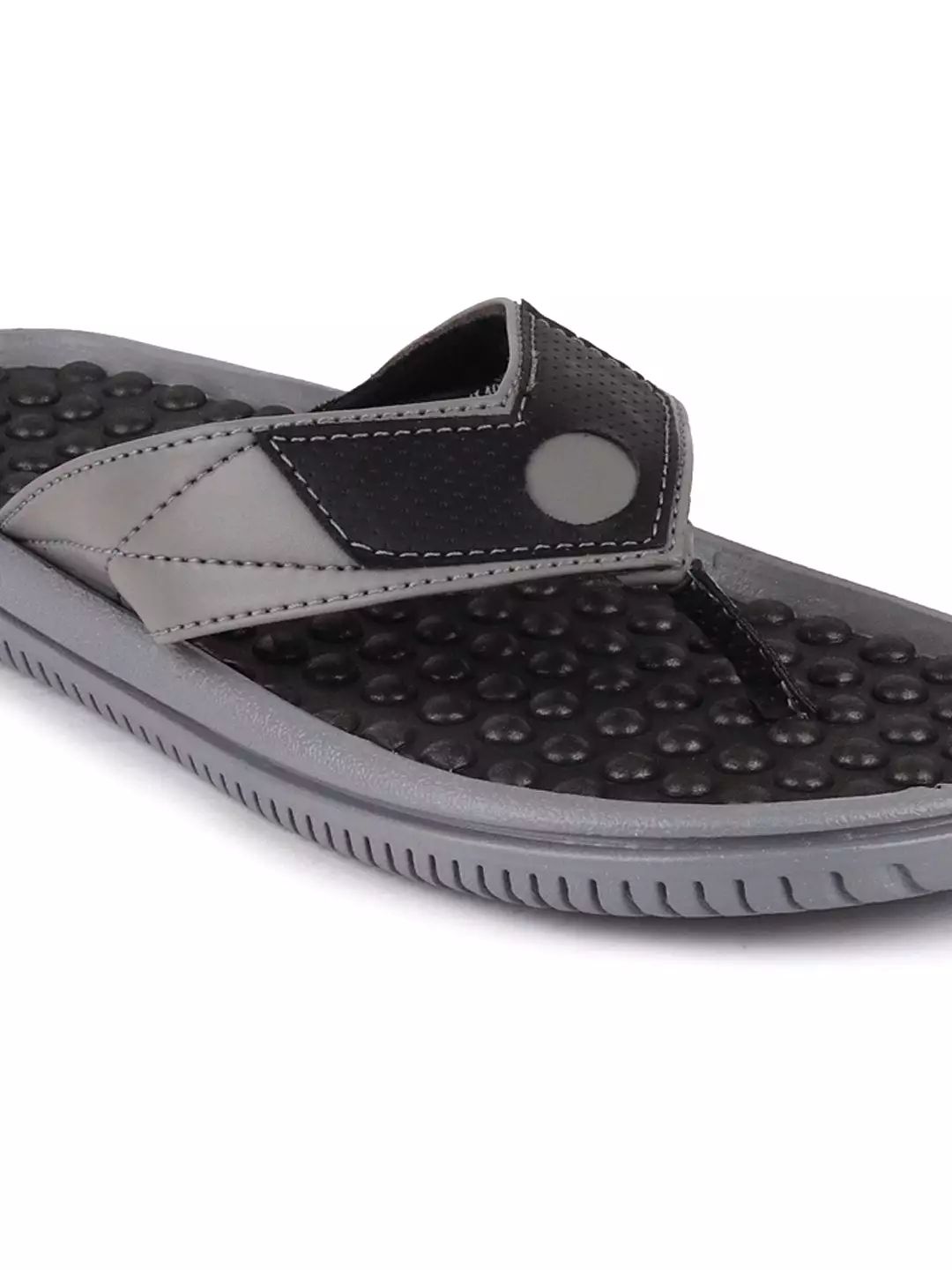 Men Grey/Black Casual Slip-On Slippers