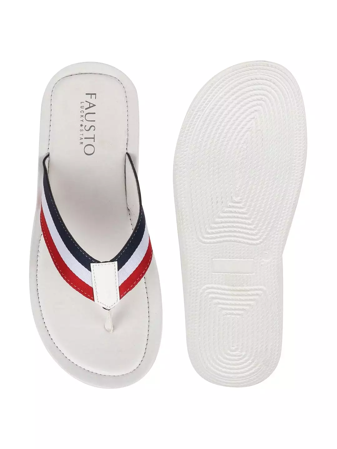 Men Multi Beach Stripe Slippers & Flip Flops