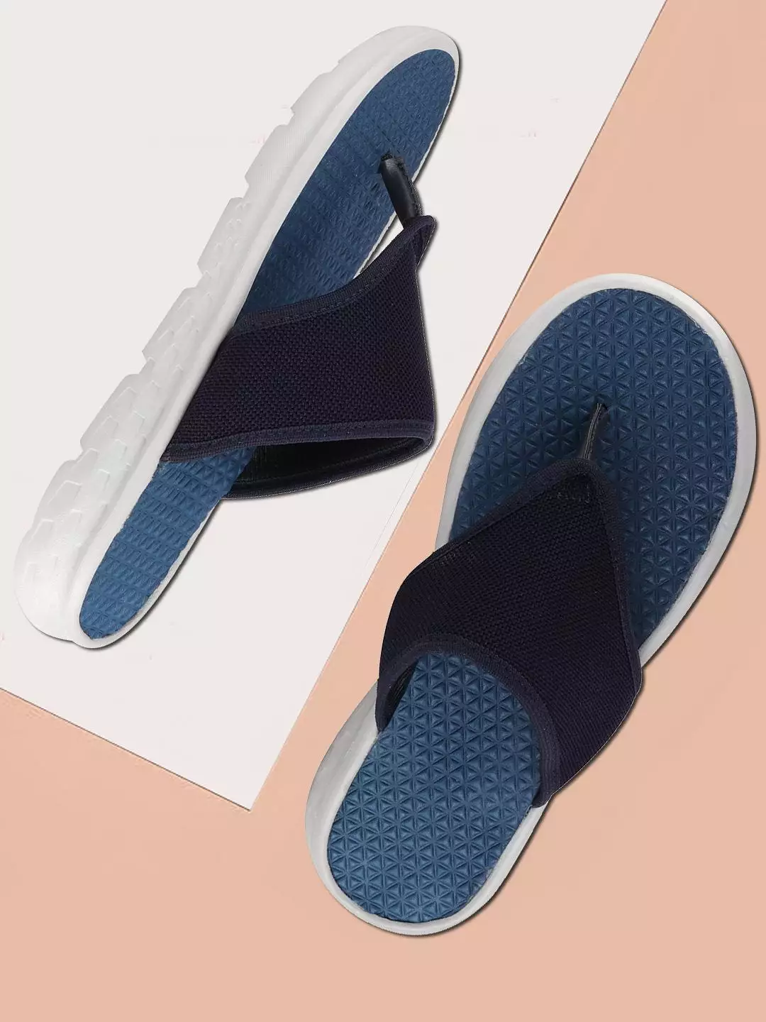 Men Navy Blue Casual Slip-On Flip-Flops