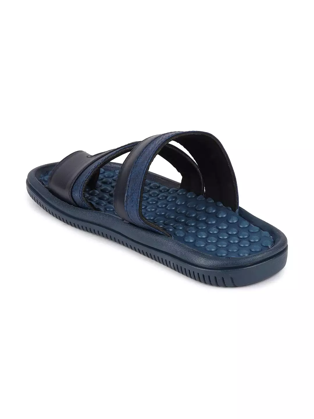 Men Navy Blue Casual Slip-On Slippers