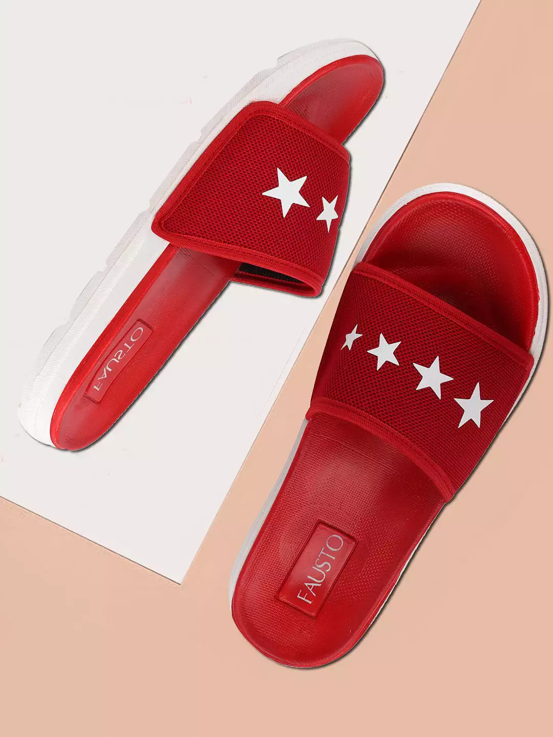 Men Red Casual Slip-On Flip-Flops