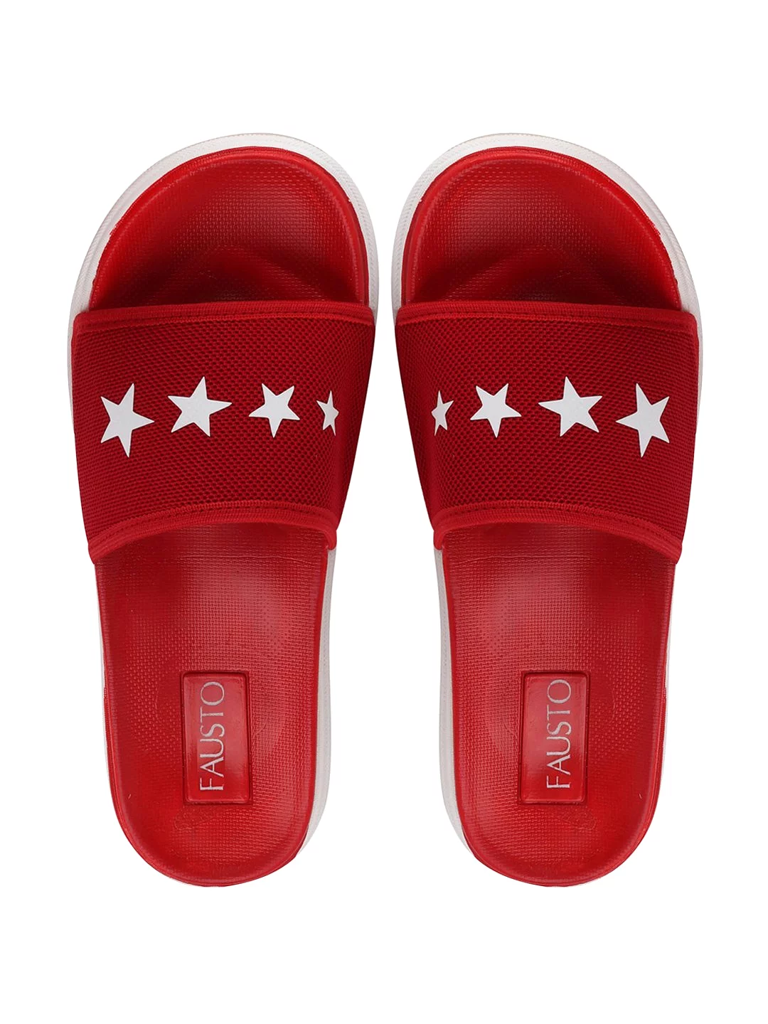 Men Red Casual Slip-On Flip-Flops