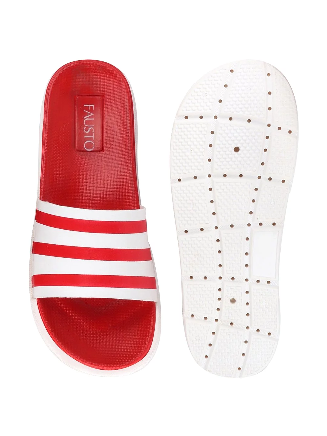 Men Red Casual Slip-On Flip-Flops