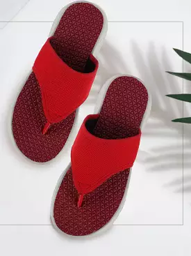 Men Red Slip On Slider Flip Flops