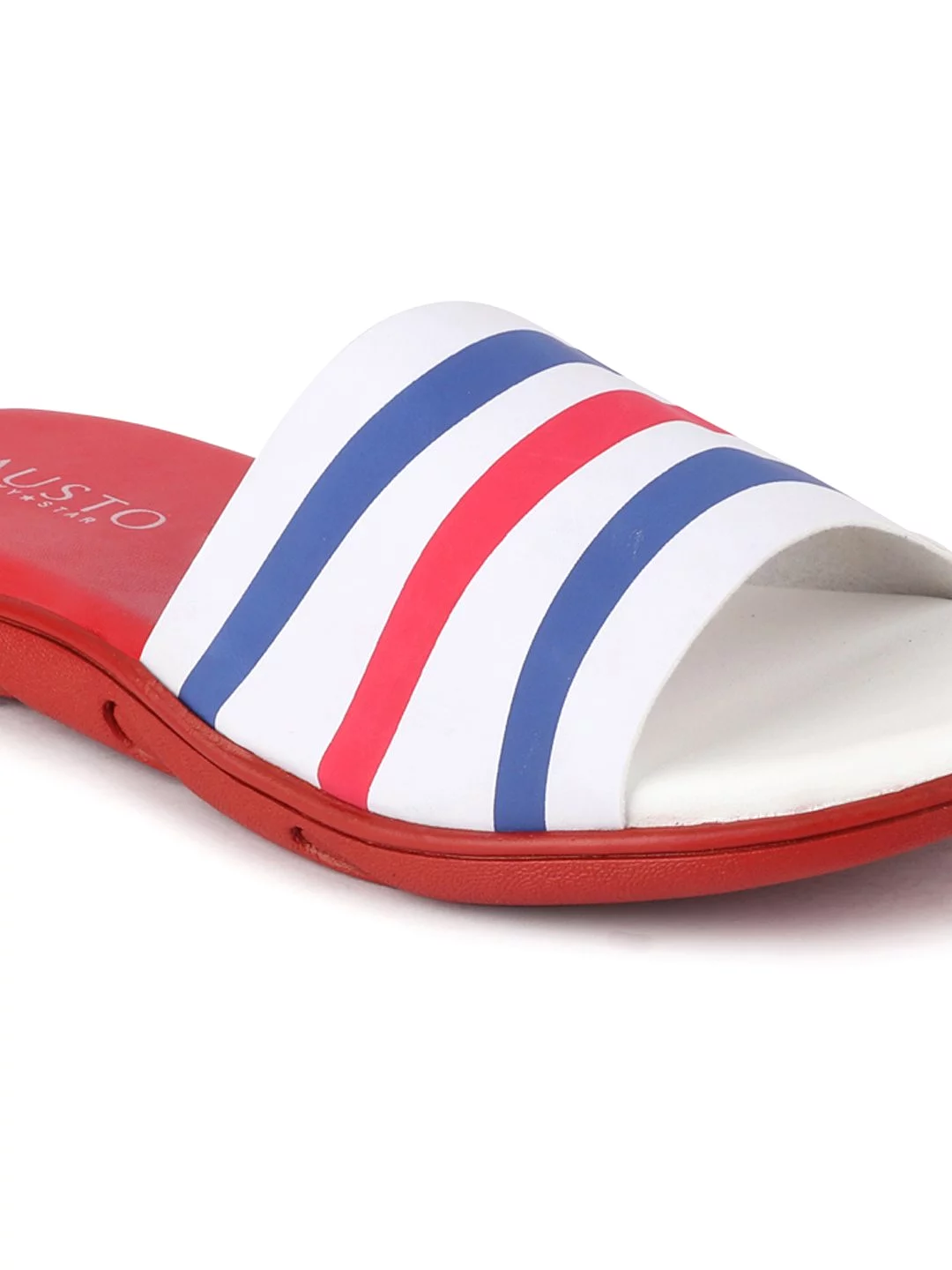 Men Red/Blue Casual Slip-On Flip-Flops