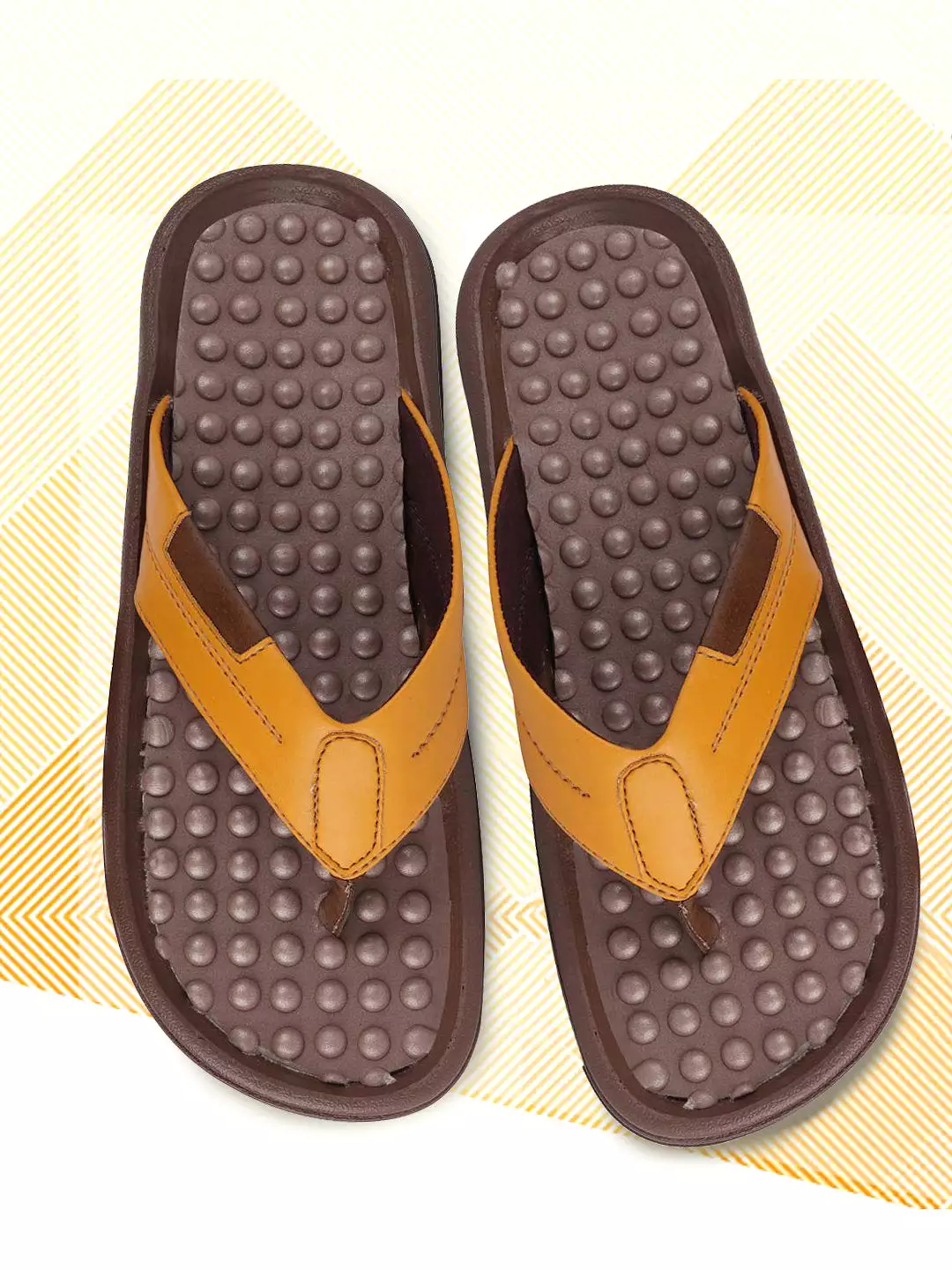 Men Tan Casual Slip-On Slippers