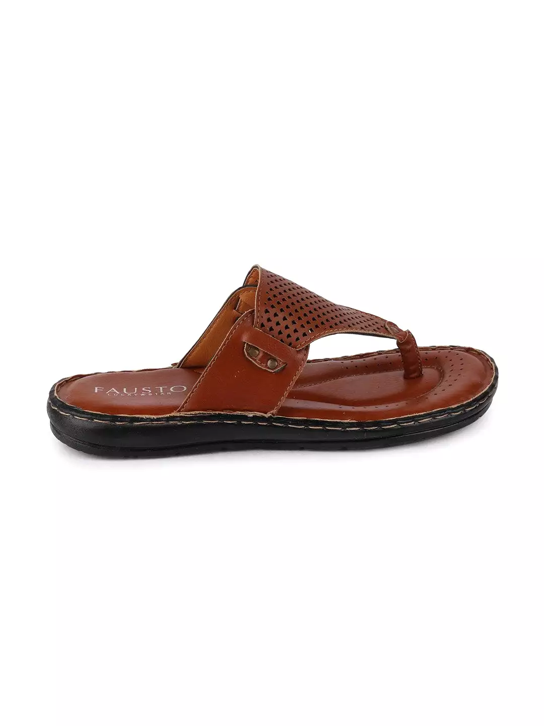 Men Tan Formal Slip-On Slippers