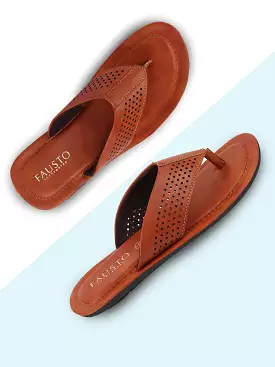 Men Tan Indoor & Outdoor Slippers