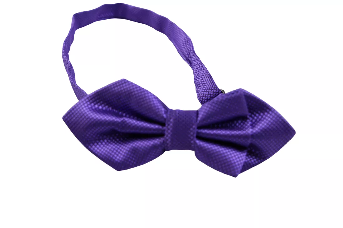 Mens Dark Purple Diamond Shaped Checkered Bow Tie