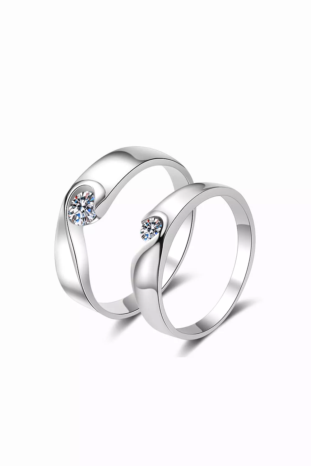 Moissanite Rhodium-Plated Ring