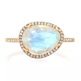 Moonstone and Diamond Ring