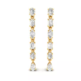 Multi-Diamond Dangle Earrings, Lab Grown