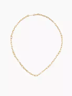 Multi Pave Diamond Link Medium Square Oval Chain Necklace