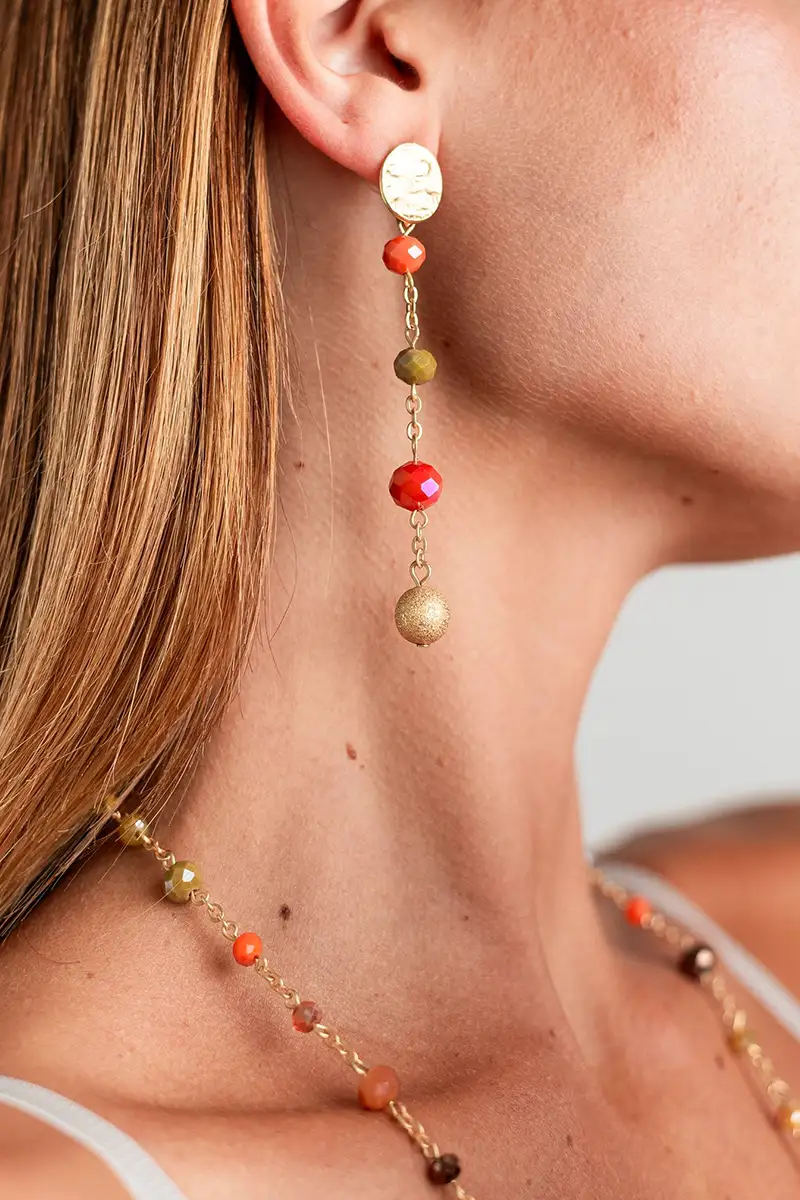 MYA ACCESSORIES | Orecchini con pietre arancio