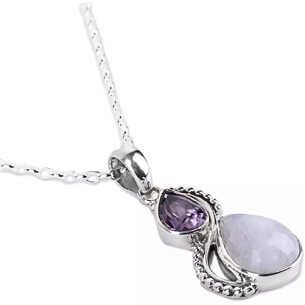 NOVICA Amethyst Rainbow Moonstone .925 Sterling