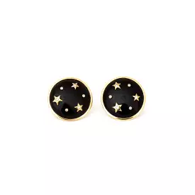 Onyx Le Stelle Button Earrings