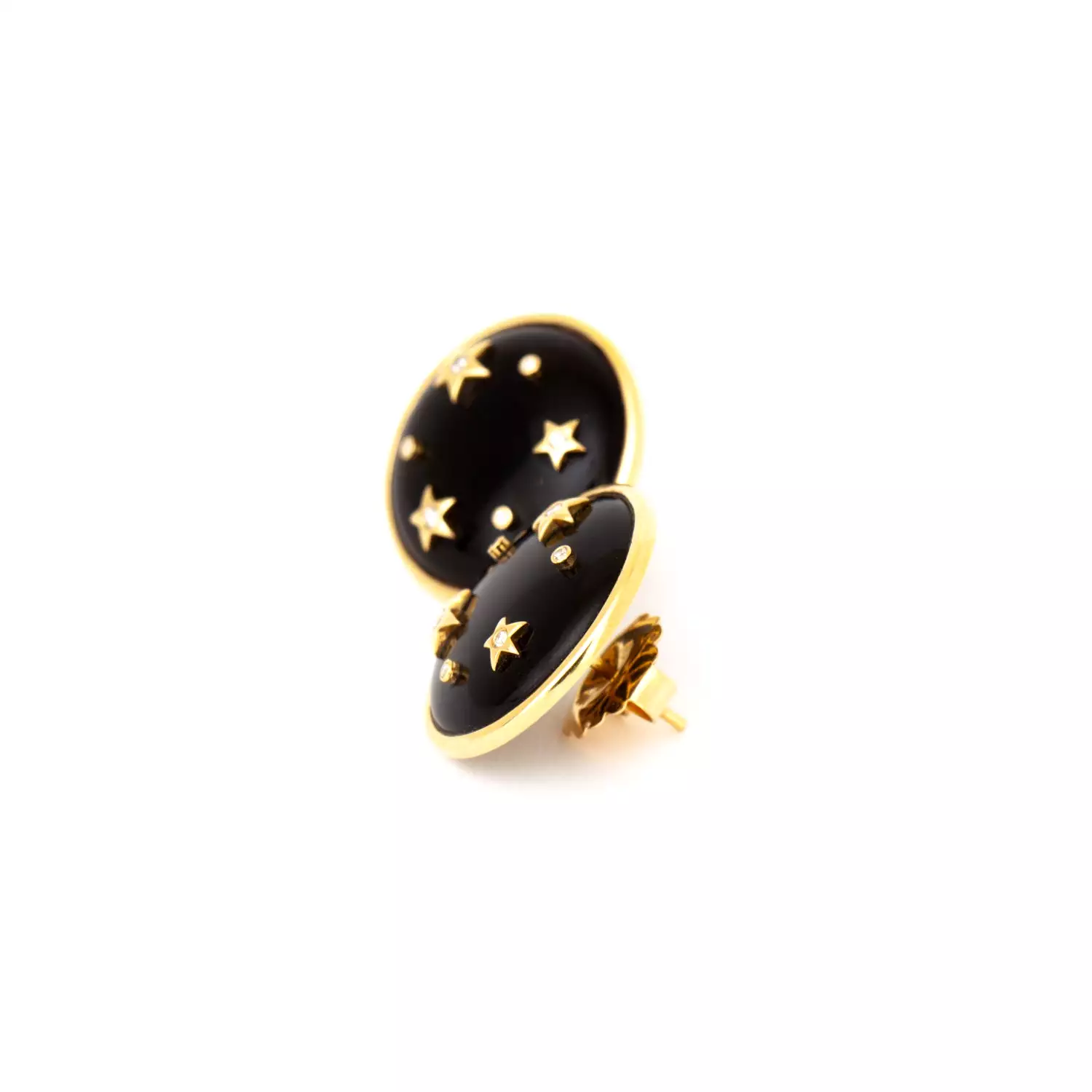 Onyx Le Stelle Button Earrings