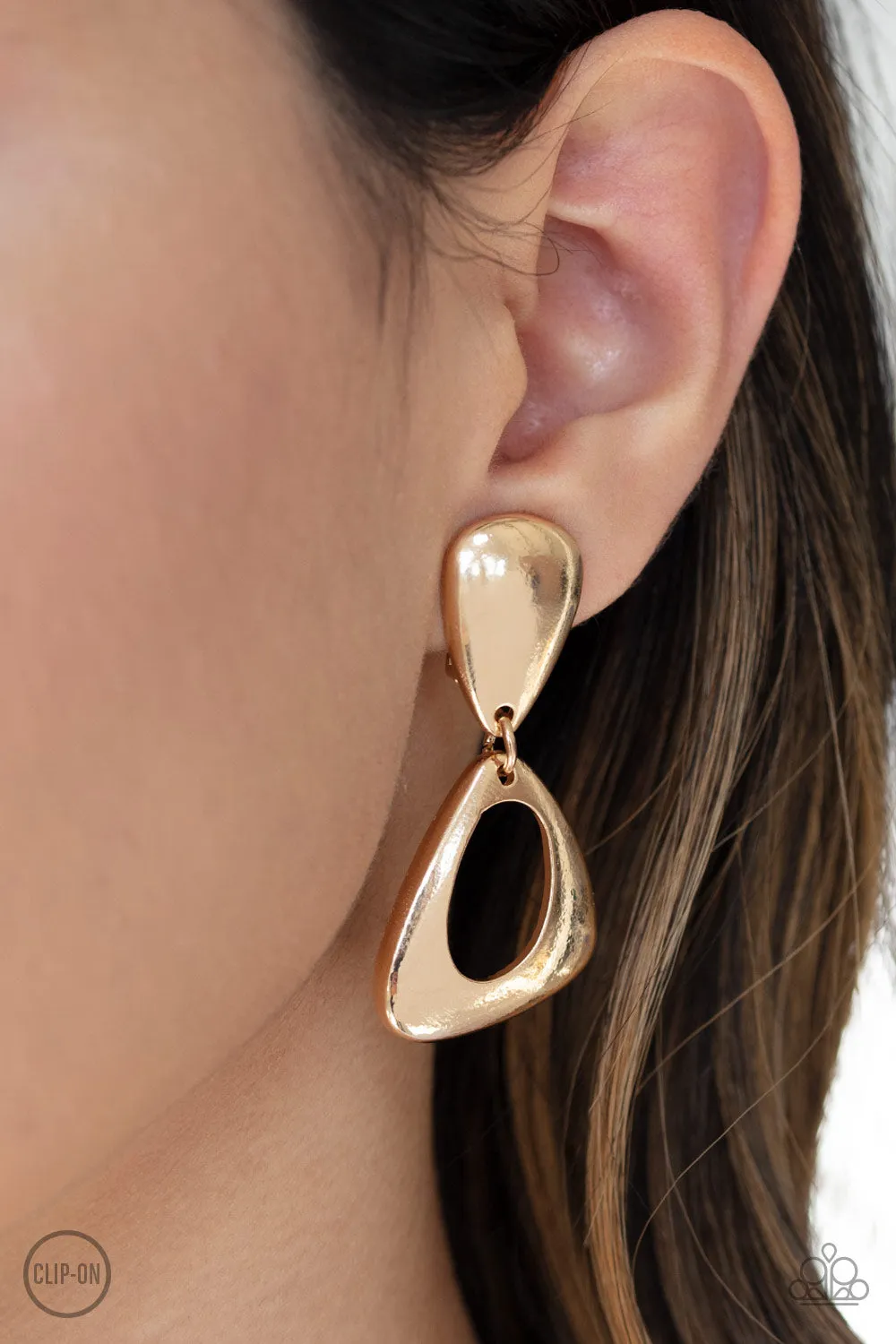 Paparazzi Accessories - Going for Broker - Gold Earrings