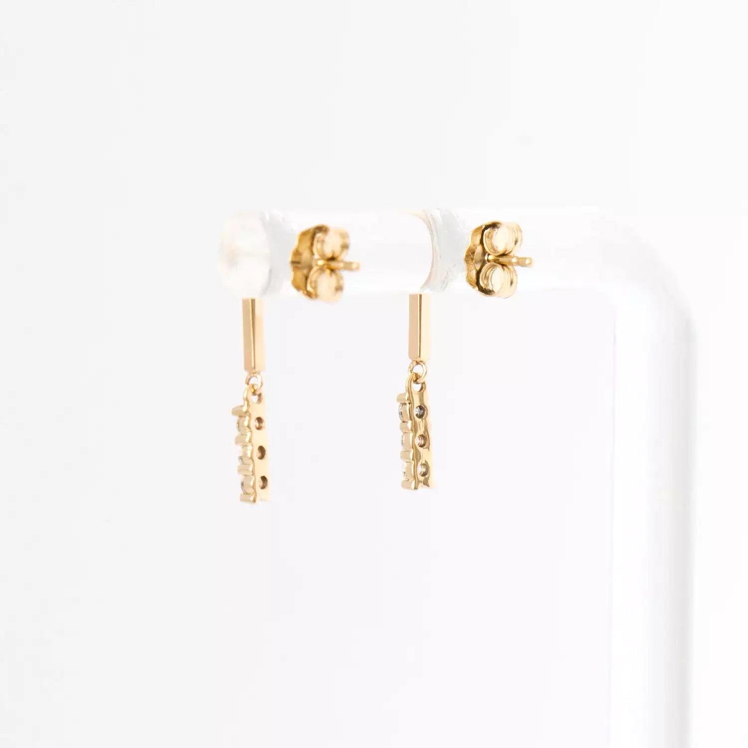 Pavé Drop Bar Earrings