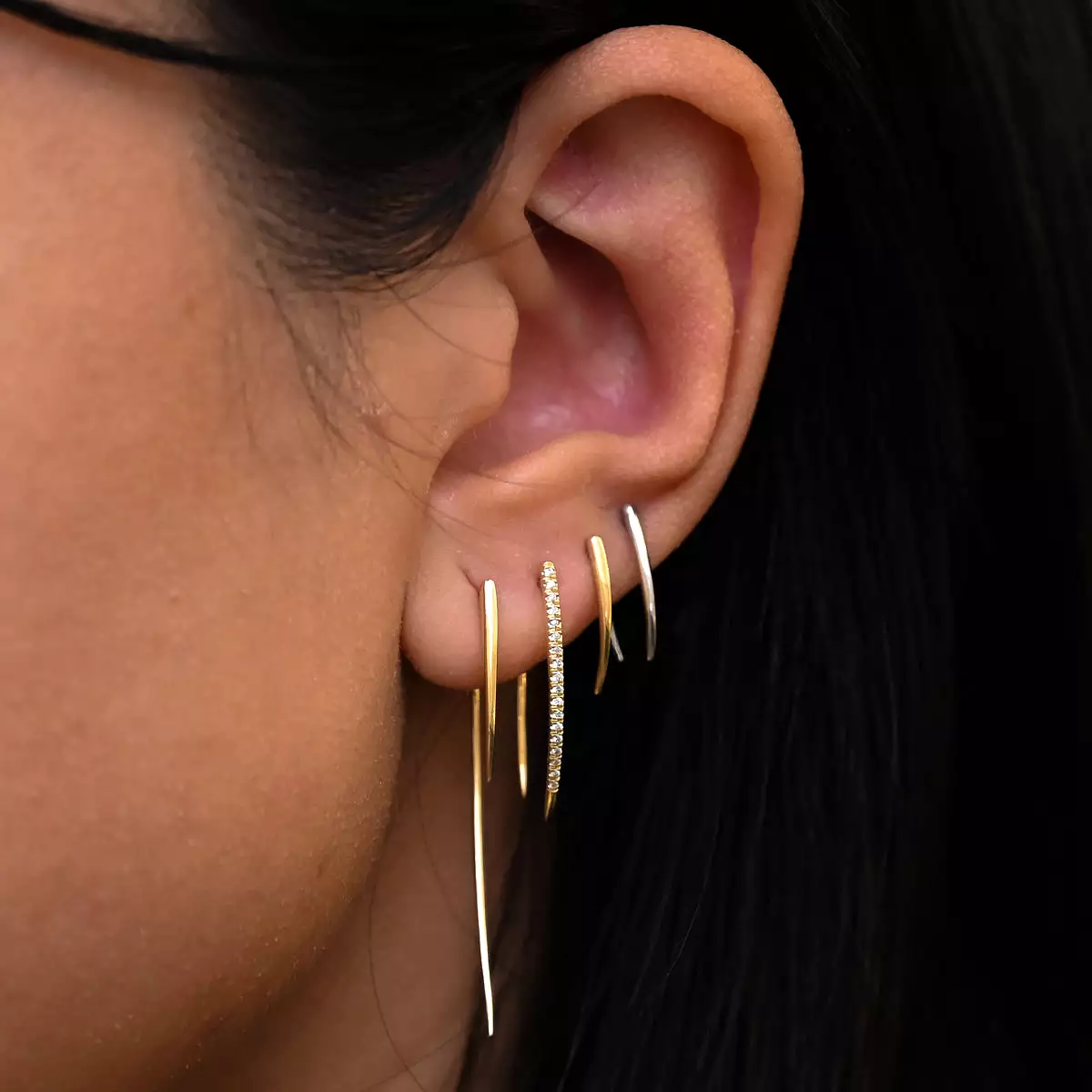 Pavé Large Infinite Tusk Earrings