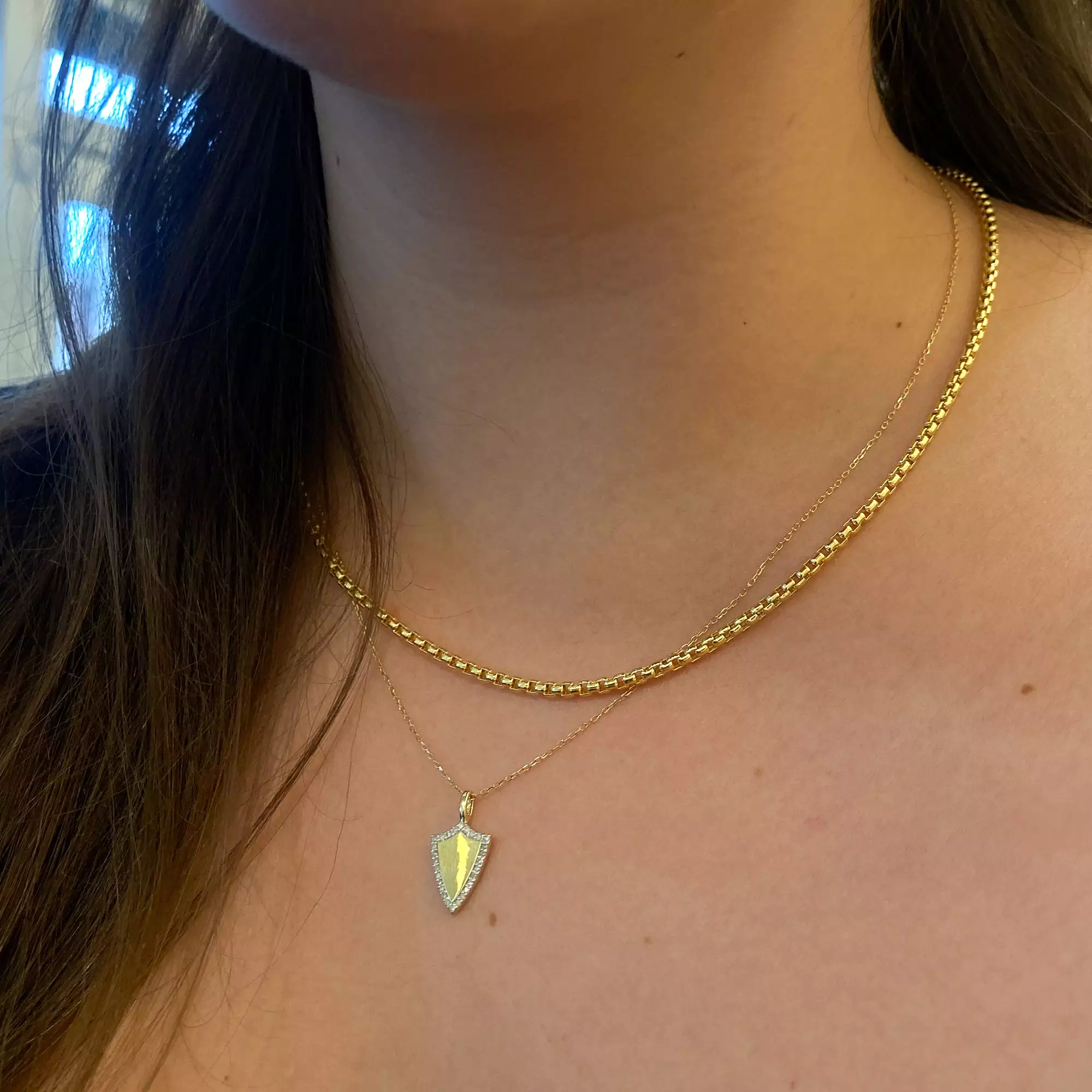 Pavé Shield Necklace