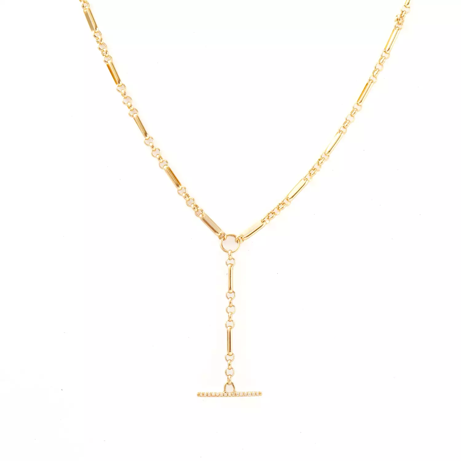 Pavé Toggle Lariat Necklace