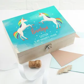 Personalised Rainbow Unicorn Accessories Box