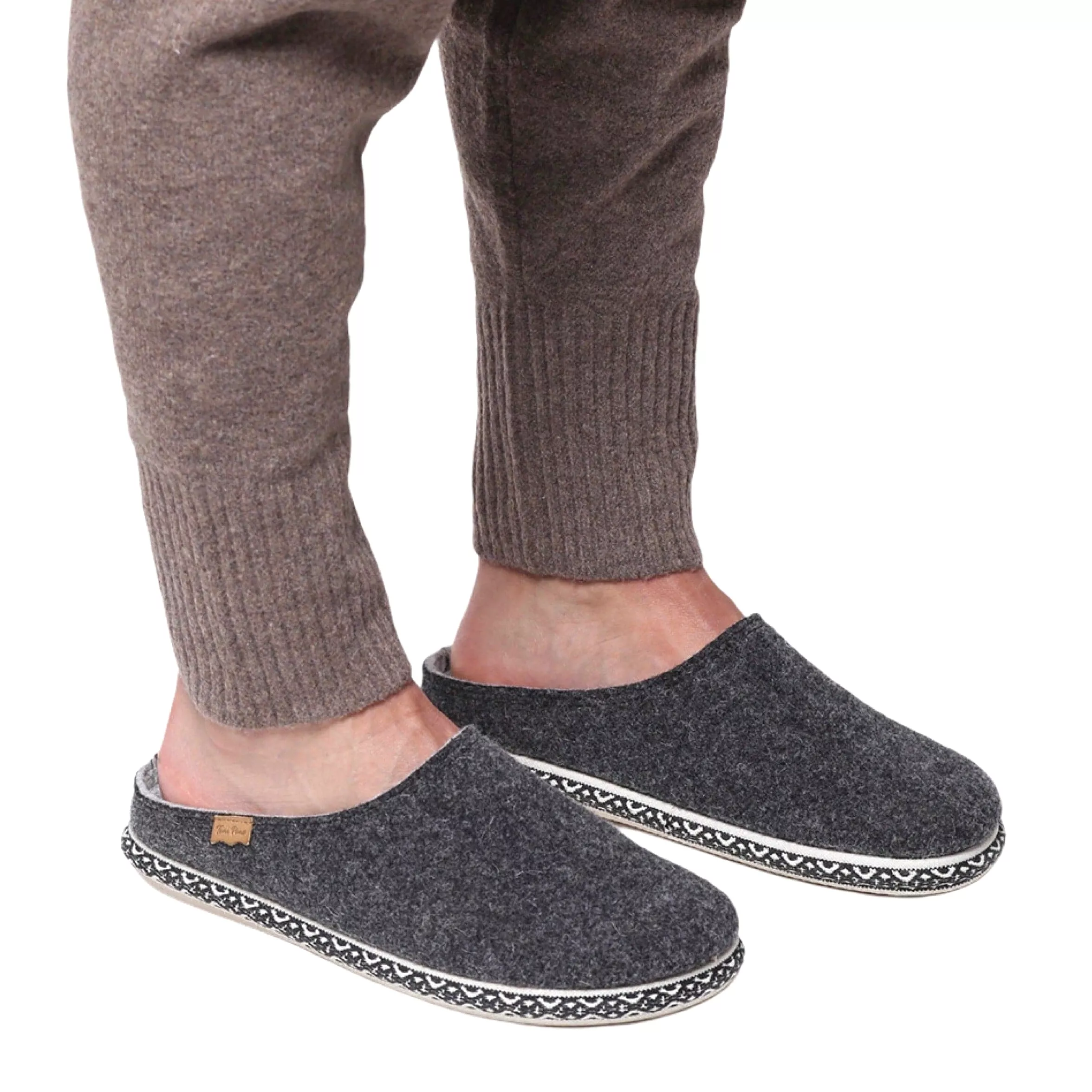 Plain Cotton Blend Slippers for Men - Nabor-CD