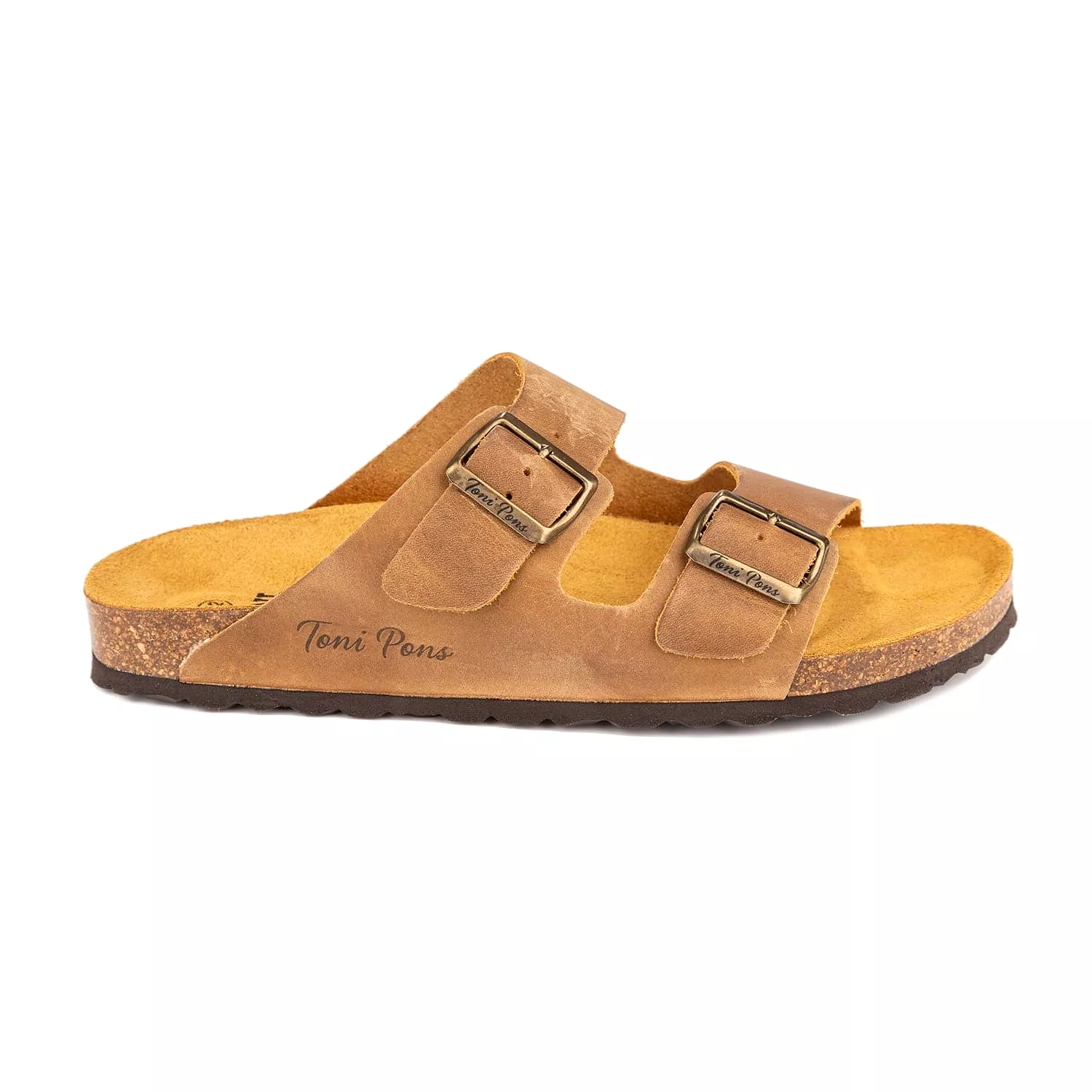 Plain Leather Open Toe Sandals for Men - Ger-PE