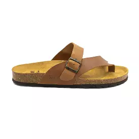 Plain Leather Open-Toe Slippers for Men - Graz-PE