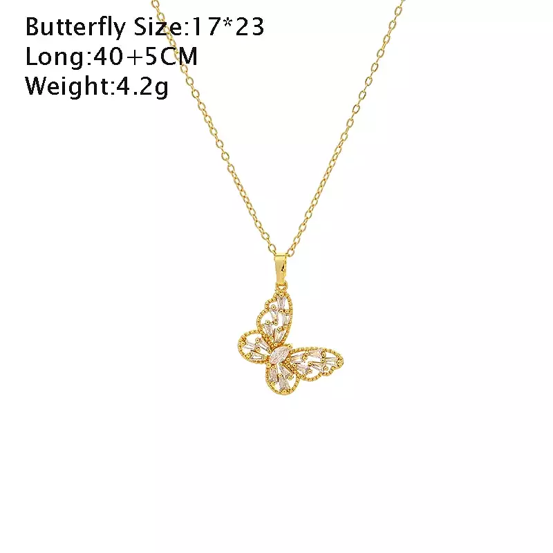 Romantic Zircon Butterfly Necklace Clavicle Chain neckalce For Women Accessories Jewelry