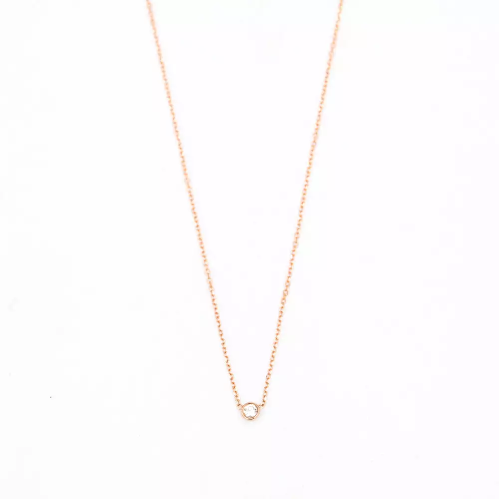 Rose Gold Barely-There Diamond Necklace