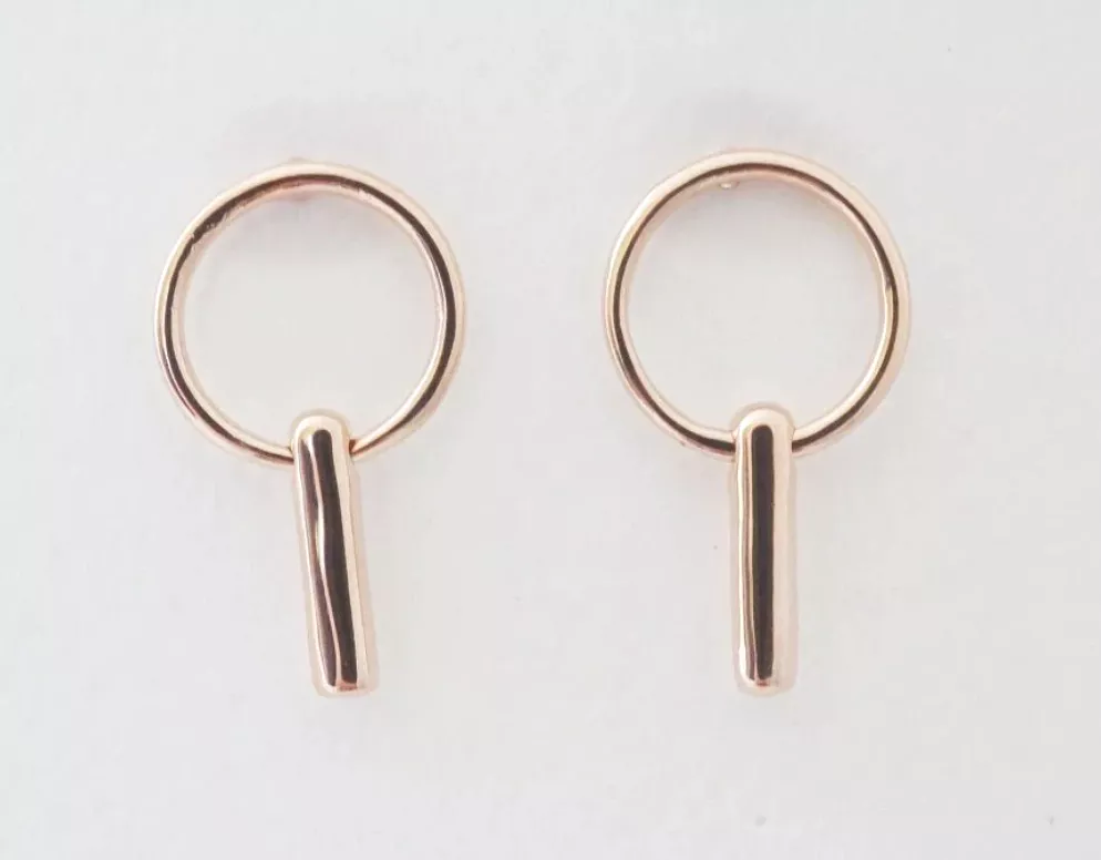 Rose Gold Circle Line Earrings