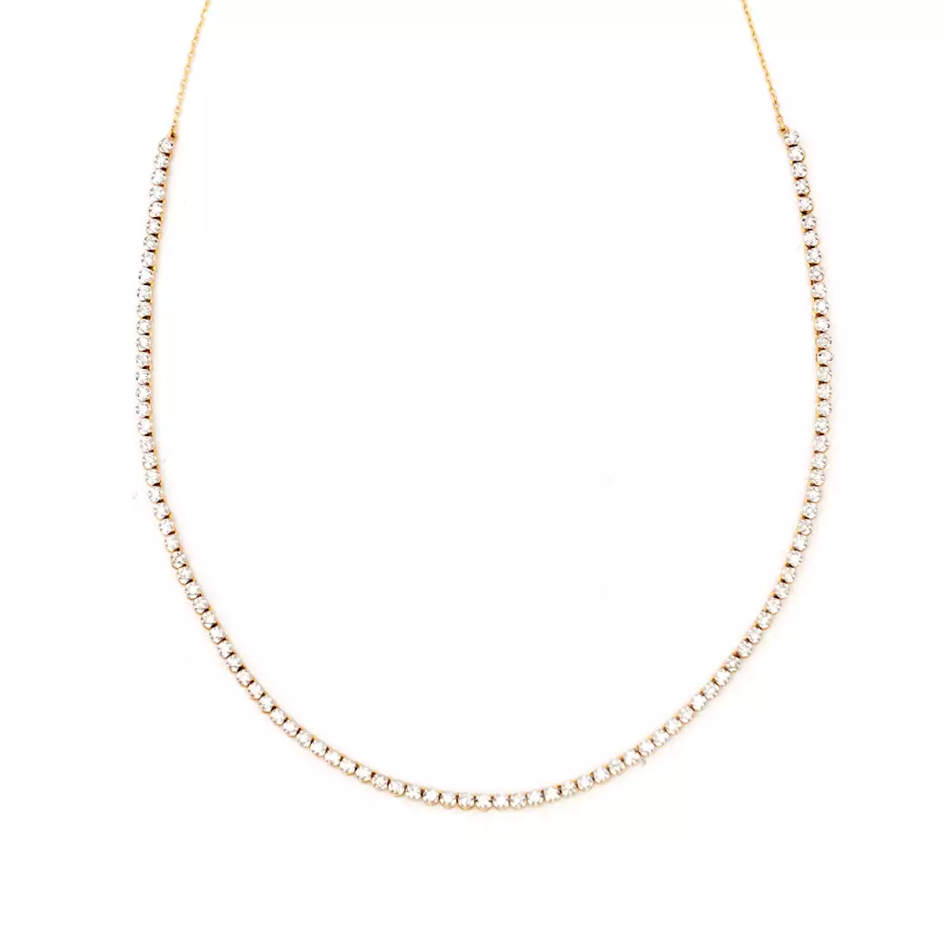 Round Diamond Half Riviera Necklace