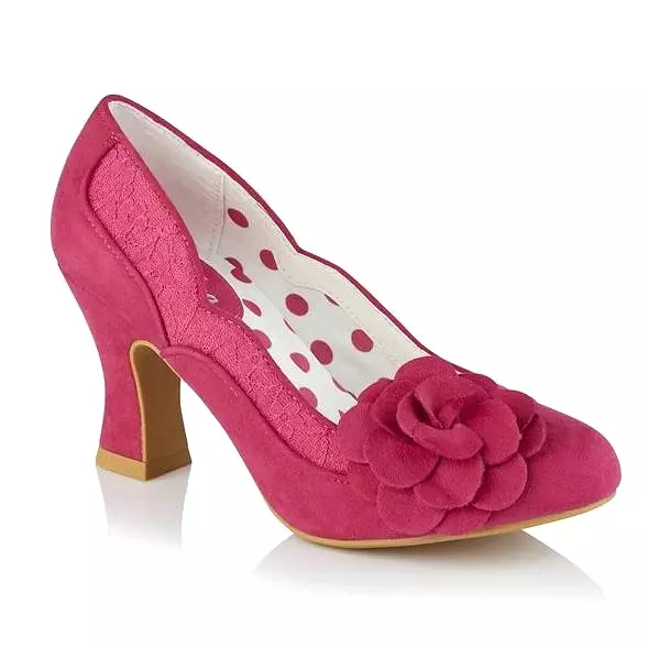 Ruby Shoo Chrissie Fuchsia Heeled Corsage Court Shoes