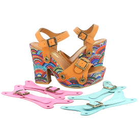 Sara Rainbow Pack - Camel, Aquamarine, Pink Straps